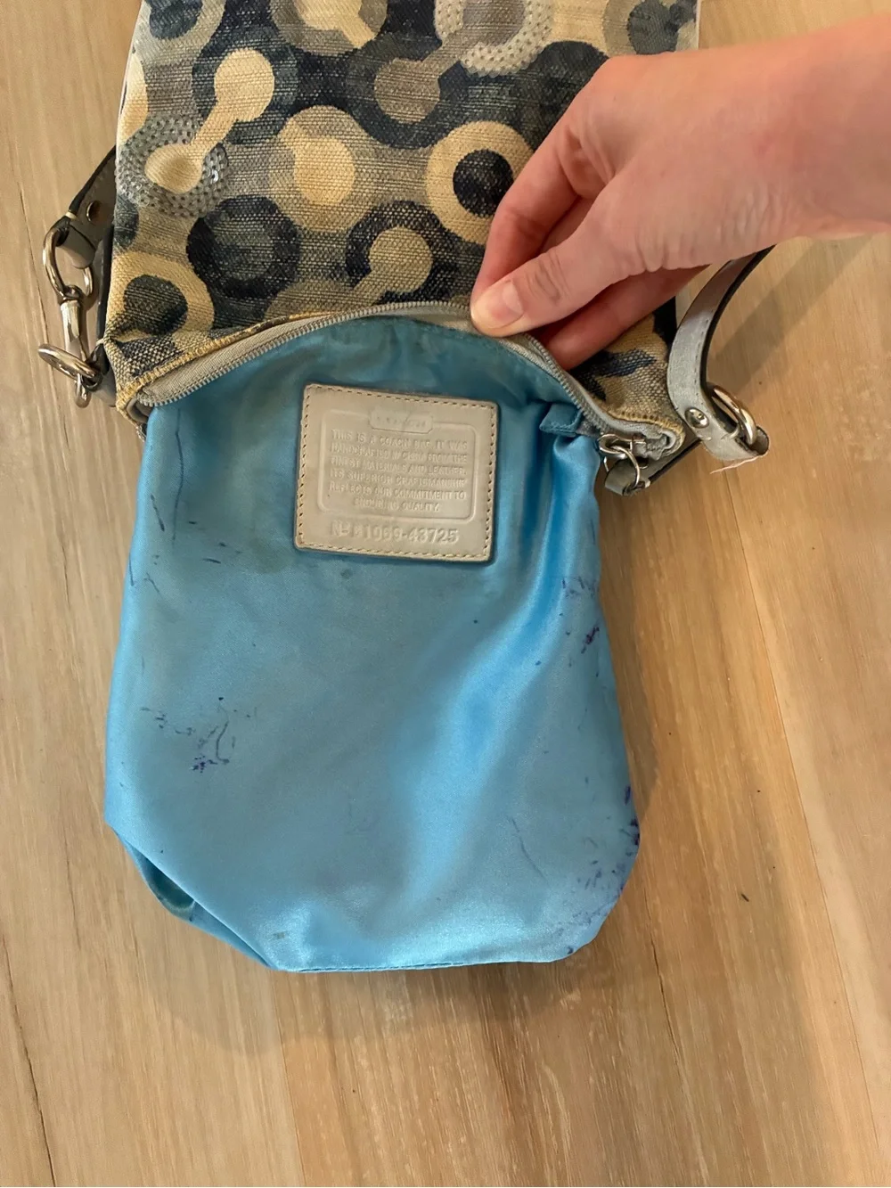 Coach Denim Sequins Crossbody